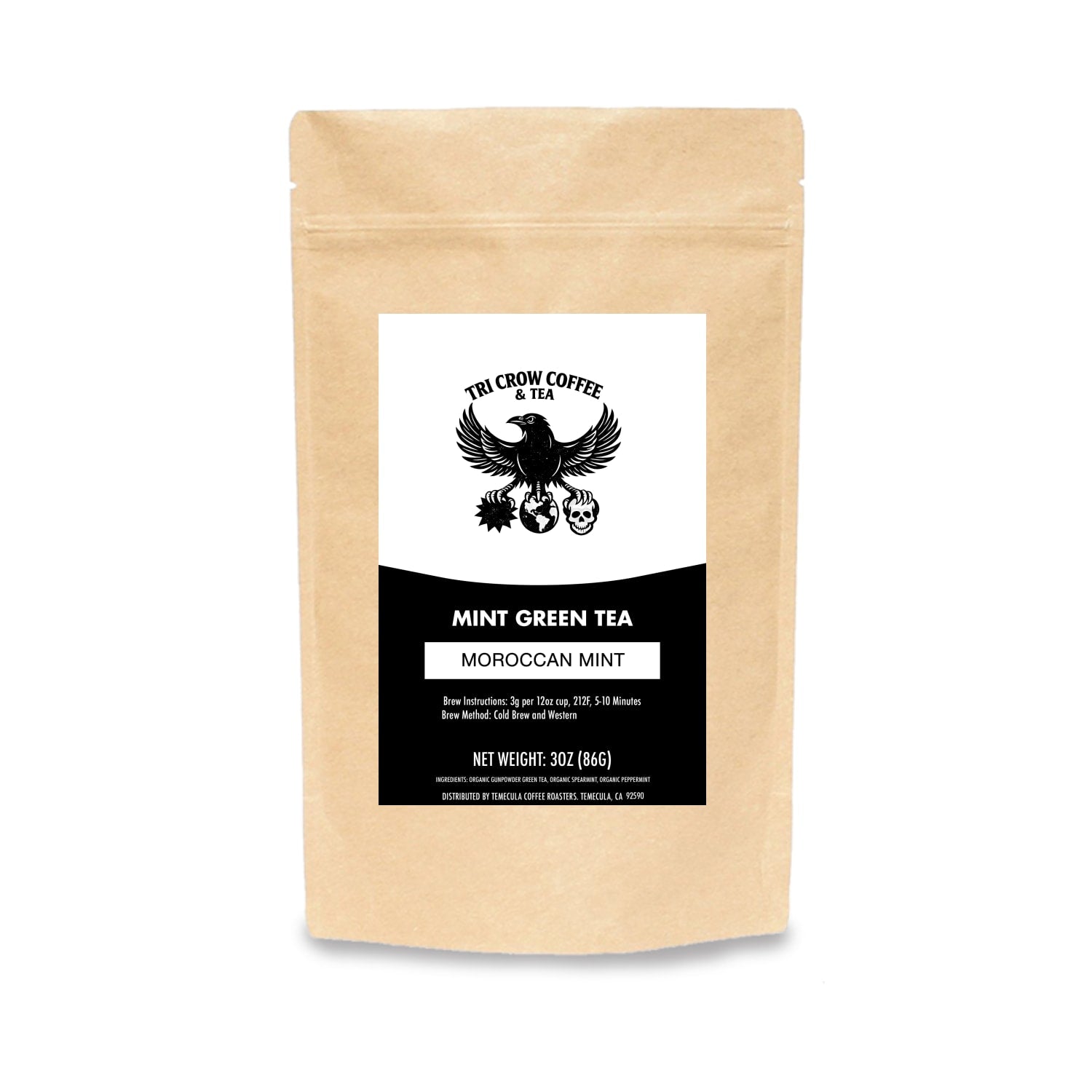 Tri Crow Coffee and Tea - Mint Green Tea - Moroccan Mint